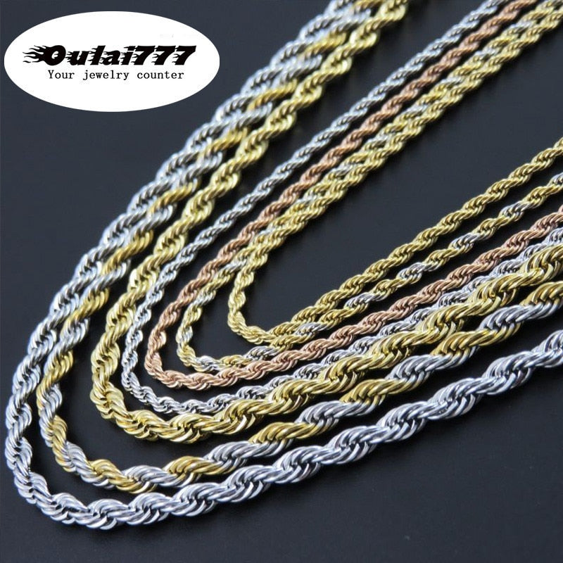 oulai777 chain male necklace stainless steel woman mens accessoires fashion necklaces 2019 long necklaces jewelry on the neck