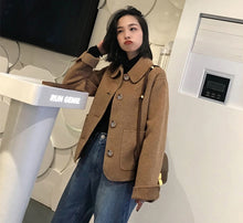 Load image into Gallery viewer, Woman short Solid Woolen Coat Fashion Autumn Jacket