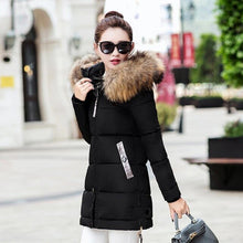 Load image into Gallery viewer, NEEDBO Down Jacket Women Long Winter Down Coat Fur Collar Slim Oversize Doudoune Femme Jacket Coat Lady Down Parka Long Coat