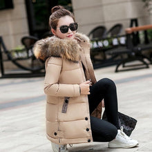 Load image into Gallery viewer, NEEDBO Down Jacket Women Long Winter Down Coat Fur Collar Slim Oversize Doudoune Femme Jacket Coat Lady Down Parka Long Coat