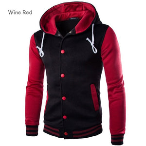 2019 New Men/Boy Baseball Jacket Men Fashion Design Wine Red Mens Slim Fit College Varsity Jacket Men Brand Stylish Veste Homme