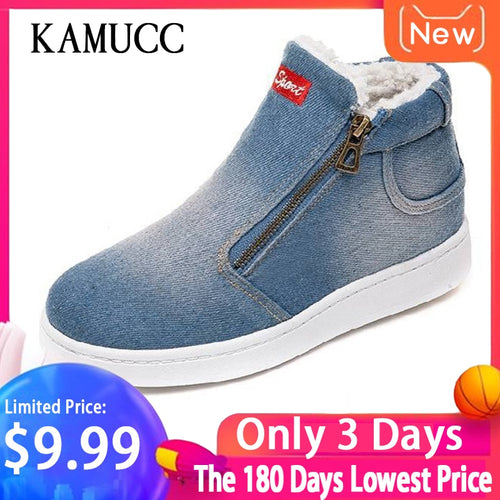 Kamucc 2019 Winter Platform Boots Women Boots Super Warm Winter Casual Shoes Women Cowboy Ankle Boots For Women 4 COLOR 35-44