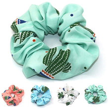 Load image into Gallery viewer, new fashion scrunchie cactus hair rope ladies simple creative hair accessories headwear hair scrunchies haar accessoires print