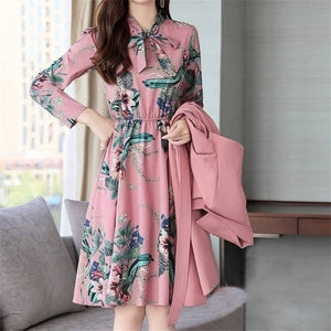 Spring Autumn Trench Coat Slim OL Ladies Trench Coat Women Dress Women Windbreakers Plus Size Two Pieces Women Sets Trench Coats