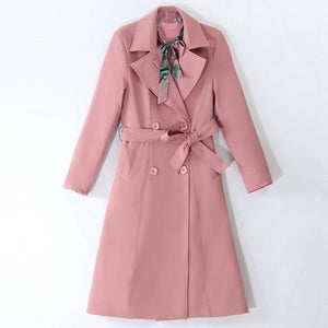 Spring Autumn Trench Coat Slim OL Ladies Trench Coat Women Dress Women Windbreakers Plus Size Two Pieces Women Sets Trench Coats