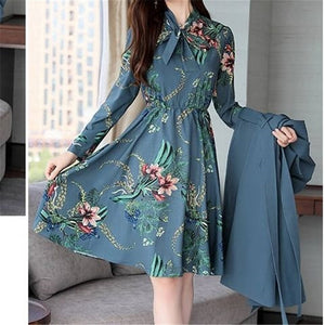 Spring Autumn Trench Coat Slim OL Ladies Trench Coat Women Dress Women Windbreakers Plus Size Two Pieces Women Sets Trench Coats