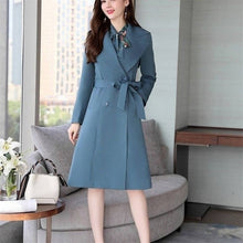 Load image into Gallery viewer, Spring Autumn Trench Coat Slim OL Ladies Trench Coat Women Dress Women Windbreakers Plus Size Two Pieces Women Sets Trench Coats