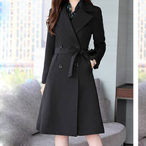 Spring Autumn Trench Coat Slim OL Ladies Trench Coat Women Dress Women Windbreakers Plus Size Two Pieces Women Sets Trench Coats