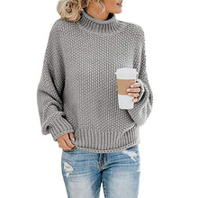 Load image into Gallery viewer, Sweater women fashion clothes fall winter 2019 warm long sleeve turtleneck knitted sweater female big size loose pullover tops