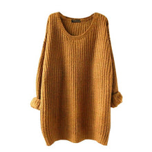 Load image into Gallery viewer, Loose Fashion Large Size Casual Slim Sweater Autumn Women O-Neck Long Sleeve Strapless Pullovers Sweater