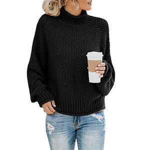 Sweater women fashion clothes fall winter 2019 warm long sleeve turtleneck knitted sweater female big size loose pullover tops