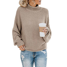 Load image into Gallery viewer, Sweater women fashion clothes fall winter 2019 warm long sleeve turtleneck knitted sweater female big size loose pullover tops