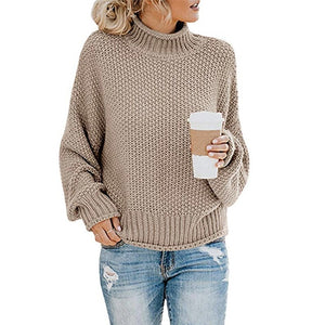 Sweater women fashion clothes fall winter 2019 warm long sleeve turtleneck knitted sweater female big size loose pullover tops