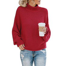 Load image into Gallery viewer, Sweater women fashion clothes fall winter 2019 warm long sleeve turtleneck knitted sweater female big size loose pullover tops