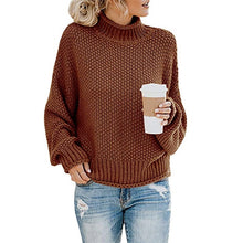 Load image into Gallery viewer, Sweater women fashion clothes fall winter 2019 warm long sleeve turtleneck knitted sweater female big size loose pullover tops