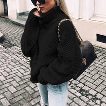 Load image into Gallery viewer, Sweater women fashion clothes fall winter 2019 warm long sleeve turtleneck knitted sweater female big size loose pullover tops