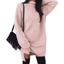 Load image into Gallery viewer, Autumn Winter Warm Long Sleeve Women Knitted Sweater Dress White Turtleneck Sweaters Pullover Jumper Female Clothes