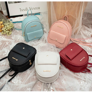 Mini Backpack Women PU Leather Shoulder Bag For Teenage Girls Kids Multi-Function Small Bagpack Female Ladies School Backpack