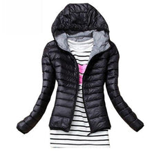 Load image into Gallery viewer, Autumn Winter Women Basic Jacket Coat Female Slim Hooded Brand Cotton Coats Casual Black Jackets