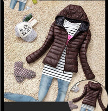 Load image into Gallery viewer, Autumn Winter Women Basic Jacket Coat Female Slim Hooded Brand Cotton Coats Casual Black Jackets