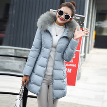 Load image into Gallery viewer, Solid Winter Long Fur Hooded Down Coats Women Fashion Loose Thicken Warm Cotton Jacket Female Korean Plus Size Parka Outwears