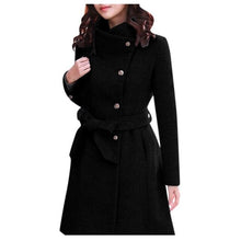 Load image into Gallery viewer, Womens Winter Lapel Wool Coat Trench Jacket Long Sleeve Overcoat Outwear Dropshipping size Leisure Work clothes  free shipping