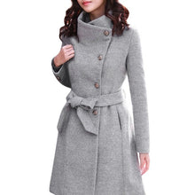 Load image into Gallery viewer, Womens Winter Lapel Wool Coat Trench Jacket Long Sleeve Overcoat Outwear Dropshipping size Leisure Work clothes  free shipping