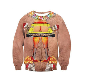 New Fashion Autumn and Winter Christmas Costumes Funny Christmas 3d Digital Printing Round Neck Casual Ugly Christmas Sweater