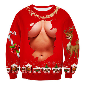 New Fashion Autumn and Winter Christmas Costumes Funny Christmas 3d Digital Printing Round Neck Casual Ugly Christmas Sweater