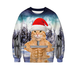New Fashion Autumn and Winter Christmas Costumes Funny Christmas 3d Digital Printing Round Neck Casual Ugly Christmas Sweater