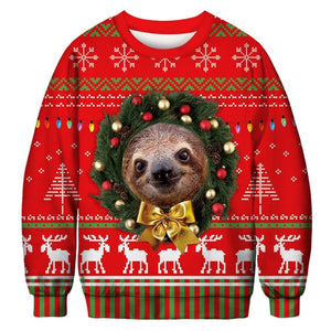 New Fashion Autumn and Winter Christmas Costumes Funny Christmas 3d Digital Printing Round Neck Casual Ugly Christmas Sweater