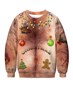 New Fashion Autumn and Winter Christmas Costumes Funny Christmas 3d Digital Printing Round Neck Casual Ugly Christmas Sweater