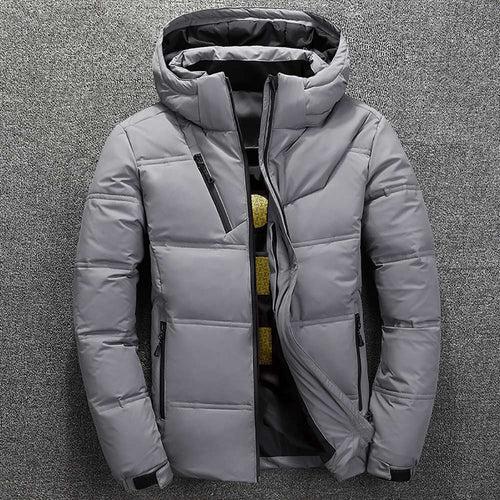 new Winter Jacket Mens Quality Thermal Thick Coat Snow Red Black Parka Male Warm Outwear Fashion - White Duck Down Jacket Men