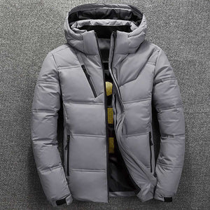 new Winter Jacket Mens Quality Thermal Thick Coat Snow Red Black Parka Male Warm Outwear Fashion - White Duck Down Jacket Men