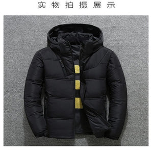 new Winter Jacket Mens Quality Thermal Thick Coat Snow Red Black Parka Male Warm Outwear Fashion - White Duck Down Jacket Men