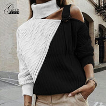 Load image into Gallery viewer, Gold Hands Autumn Winter turtleneck sweater street Elasticity Knitwear casual brand Sweater Women Fashion long sleeve Pullovers