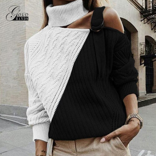 Gold Hands Autumn Winter turtleneck sweater street Elasticity Knitwear casual brand Sweater Women Fashion long sleeve Pullovers