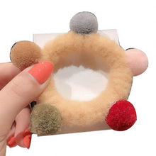 Load image into Gallery viewer, Autumn Winter Lovely Sweet Colorful Pompom Hair Tie Ring Rope Women Elastic Ponytail Holder for Women &amp; Girl Hair Accessoires