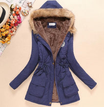 Load image into Gallery viewer, new winter women jacket medium-long thicken plus size 4XL outwear hooded wadded coat slim parka cotton-padded jacket overcoat