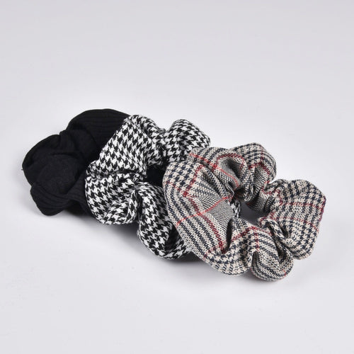 New Arrial Vintage Black & White Check Ponytail Holder Scrunchies Ring Elastic Hair Tie for Women & Girl Hair Accessoires